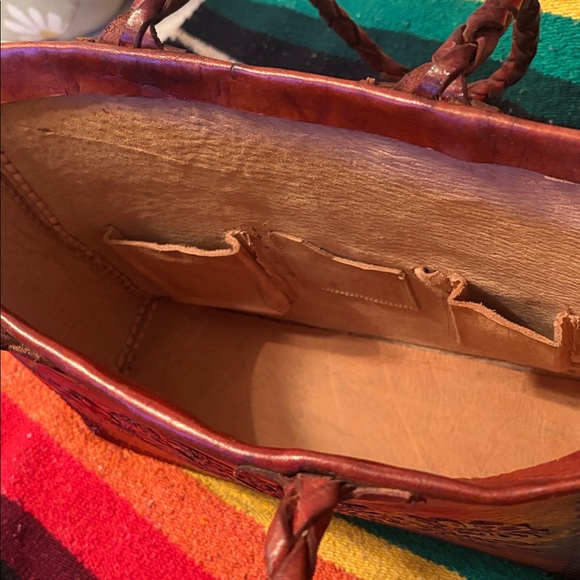 MEXICANA Brown Floral Embossed Tote - Picture 3 of 3